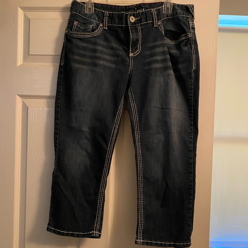 Maurice Capri jeans dark blue denim. Size 11/12